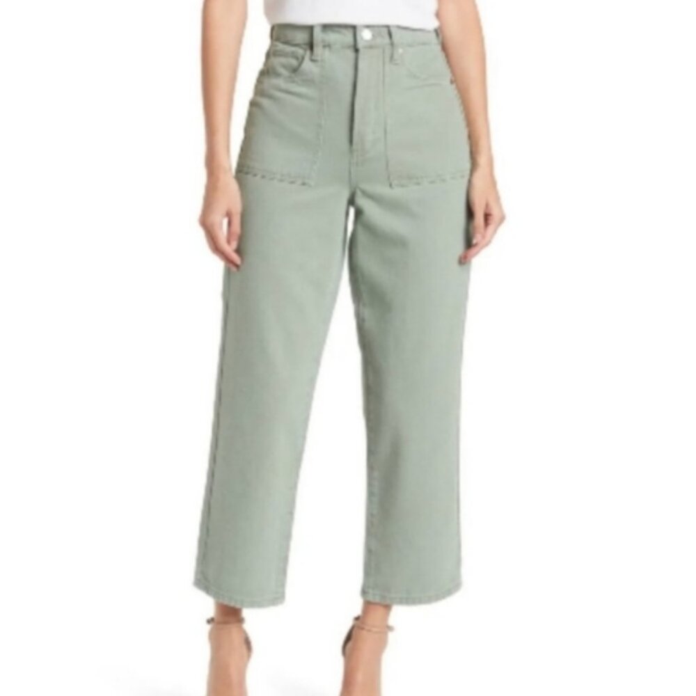 Blank NYC Size 29 Baxter Ribcage Strait Leg Button Fly Jeans in Green